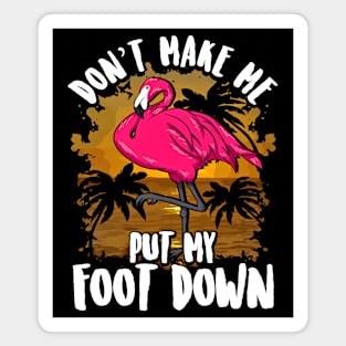 Flamingo Dont Make Me Put My Foot Down Funny Magnet